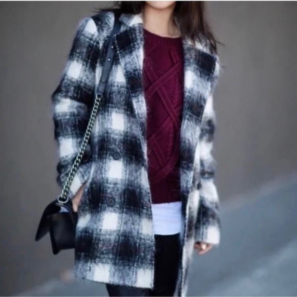 Theory Black and White Plaid Utility Jacket - Picture 1 of 8